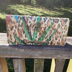 Brahmin Green Multi Croc-Embossed Leather Continental Wallet